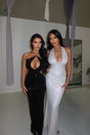 White Shimmer Maxi Gown